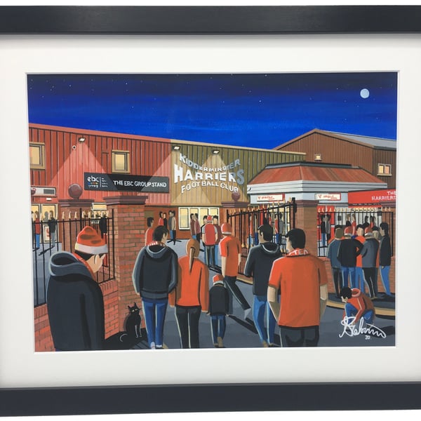 Kidderminster Harriers F.C, Aggborough Stadium, Framed Football Art Print.