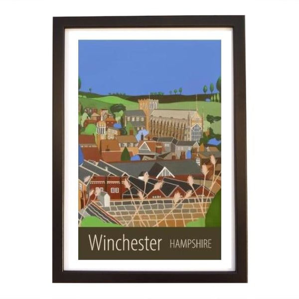 Winchester rooftops travel poster print by Susie West