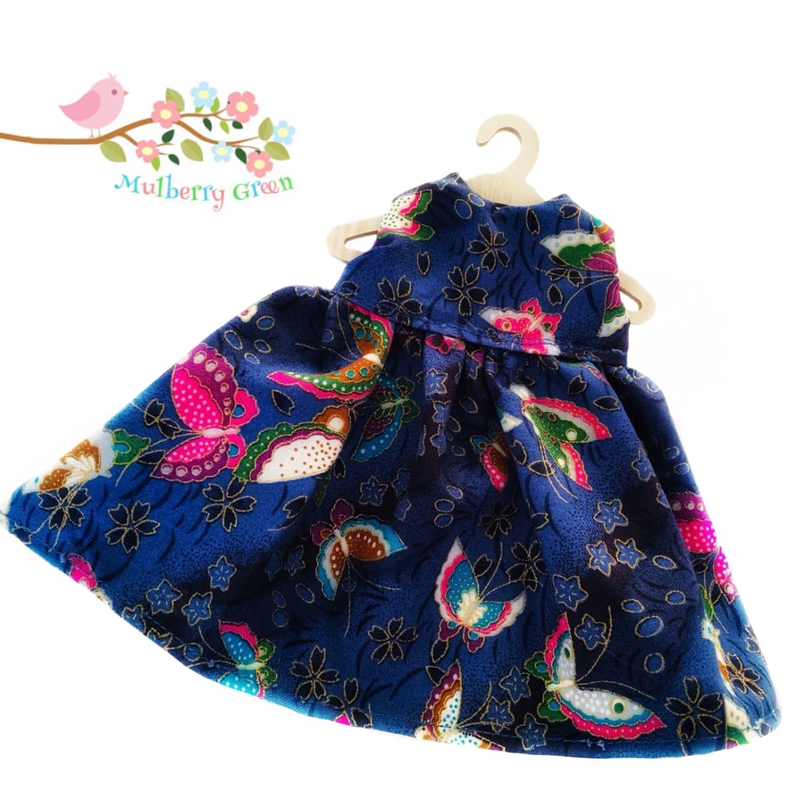 Blue and Magenta Butterfly Dress