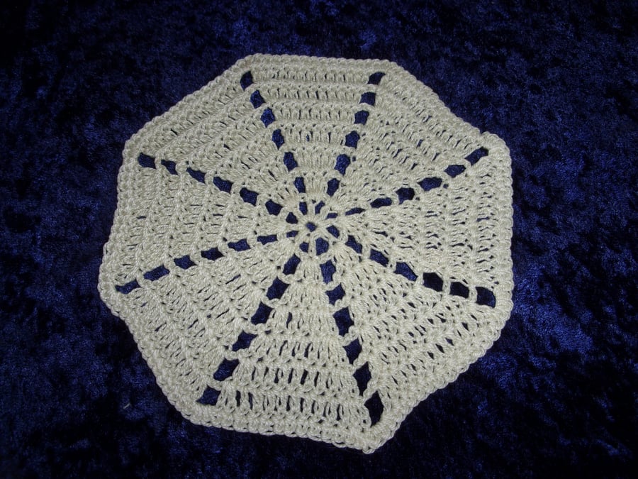 Cream Crochet Windmill Design Doily