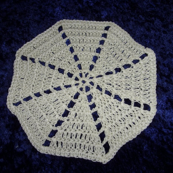 Cream Crochet Windmill Design Doily