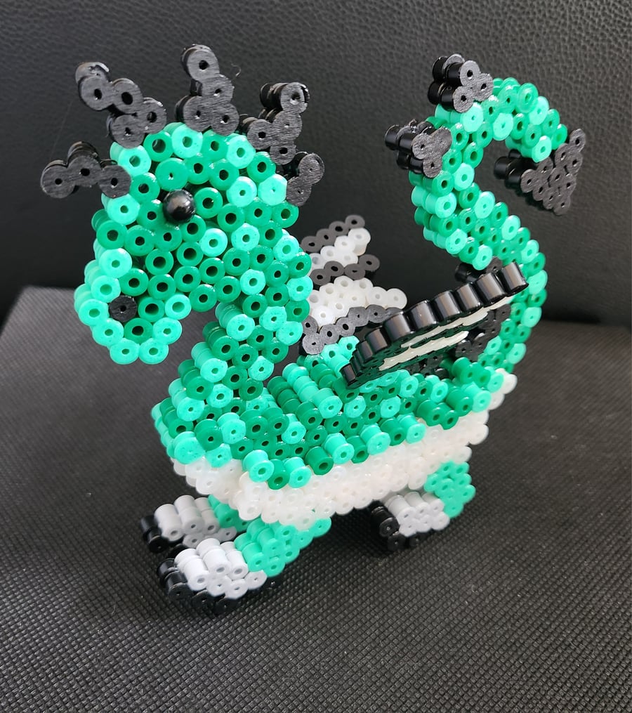 3d dragon ornament made out of hama beads 