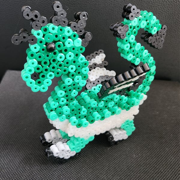 3d dragon ornament made out of hama beads 
