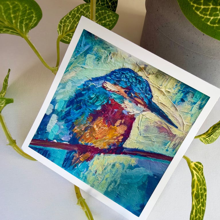 Kingfisher Vinyl Bird Sticker - Original Art - Laptop and Planner Decor