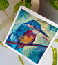 Kingfisher Bird Sticker - Original Art - Laptop and Planner Decor