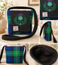 Harris tweed Mackenzie tartan Crossbody bag with thistle.
