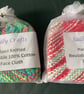 Hand Knitted Reusable 100% Cotton Face Cloth (Green Multicoloured) - Image 1