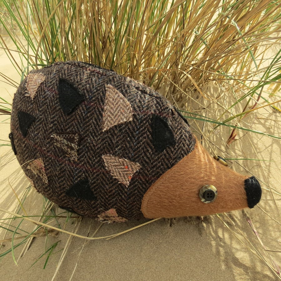 Sale!  Ernest.  A tweed hedgehog doorstop.  