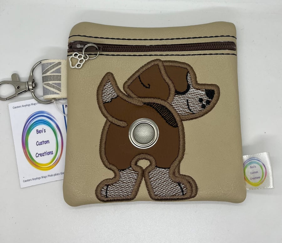 Beagle Embroidered Poo bag dispenser 