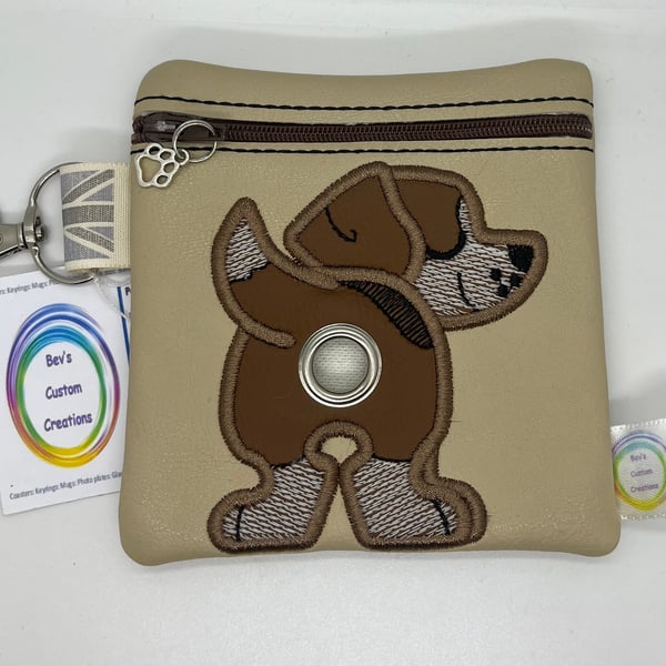 Beagle Embroidered Poo bag dispenser 