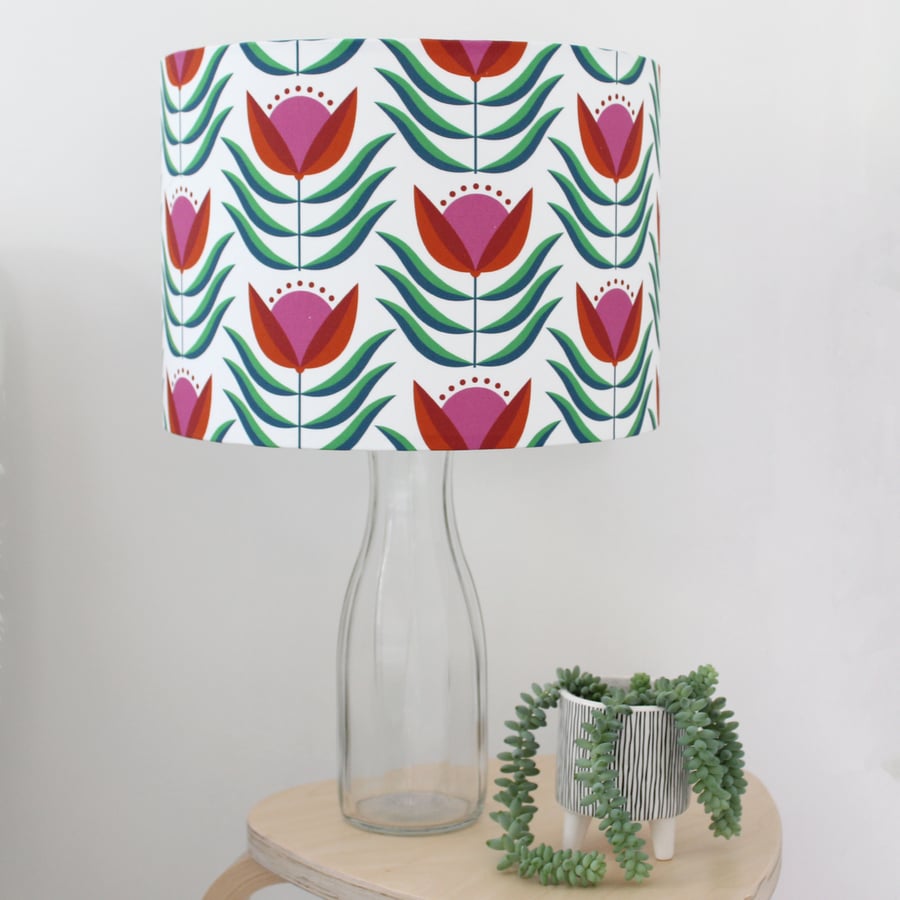 70s Bloom Drum Lampshade