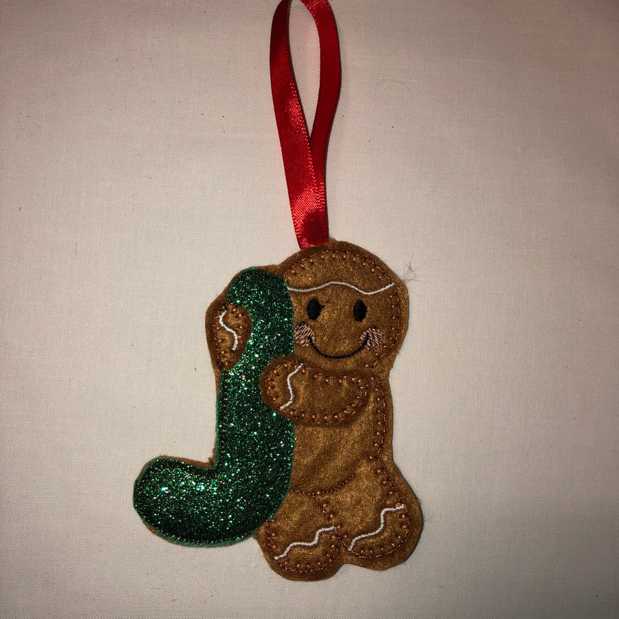 Gingerbread person J Christmas Decoration