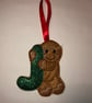 Gingerbread person J Christmas Decoration - Image 1