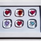 Framed Glass Fused Hearts