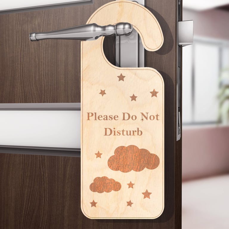 Door Sign Hanger Do Not Disturb Cloud Stars Sleep Bedroom