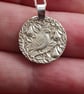 Partridge In A Pear Tree Coin Necklace Deep Engraved Recycled Sterling Silver Ch - Image 8