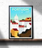 Lilsbon travel poster, Lisbon retro city print, Portugal travel poster, gift - Image 1