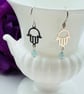 Semi Precious Amazonite & Hamsa Hand Earrings