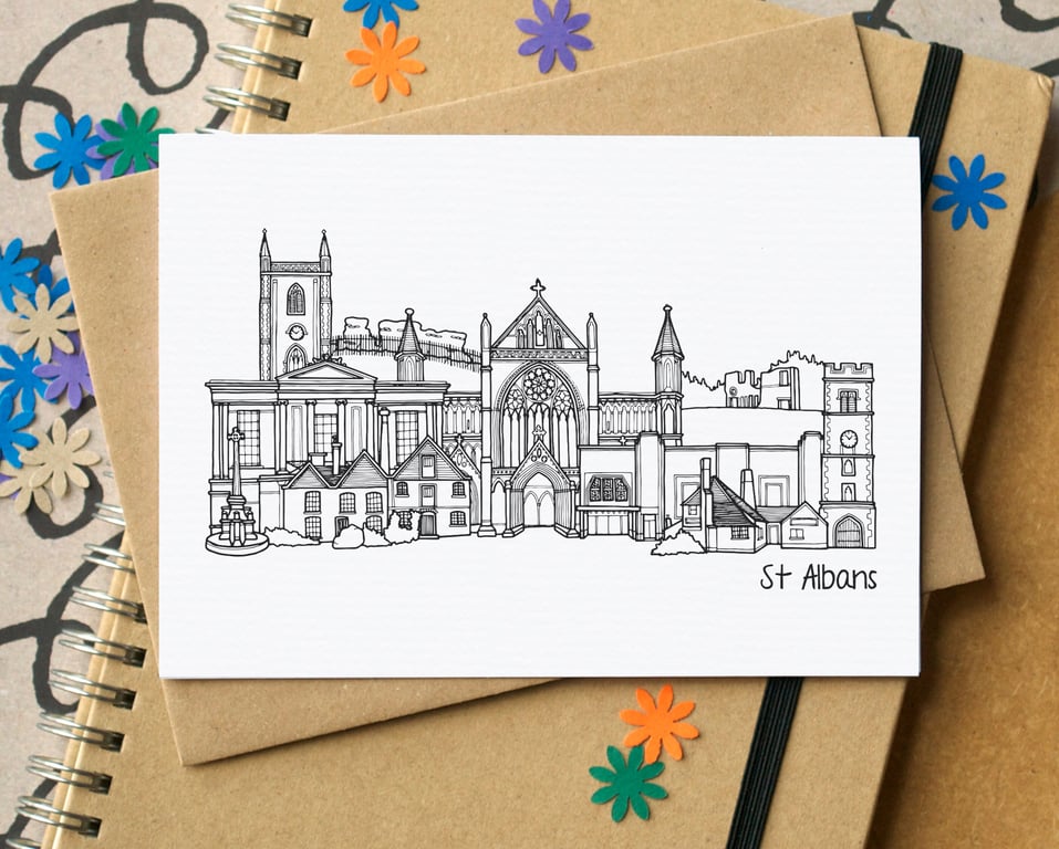 St Albans Skyline Greetings Card
