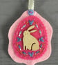 Hand Embroidered Hare Decoration  - Image 2