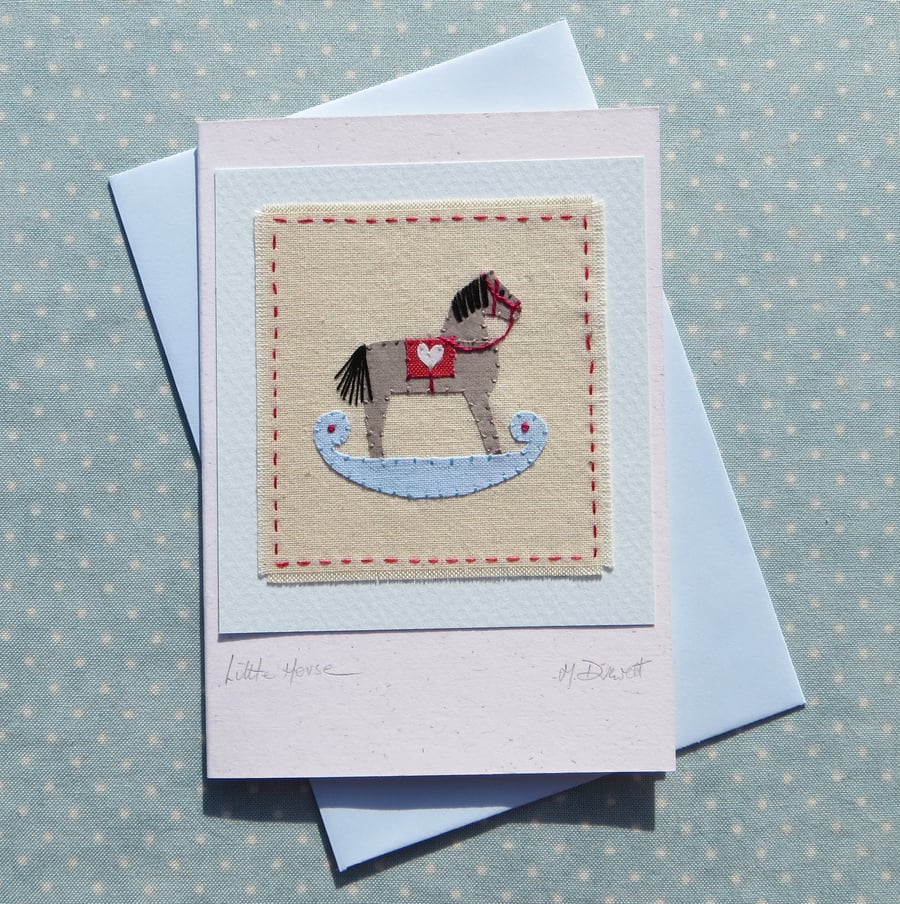 Little Horse hand-stitched card
