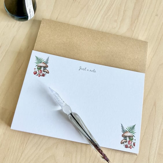 Wild Strawberry Note cards Gift Set A6 Flat Cards with Envelopes
