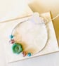 Sterling Silver & Glass Flower Bracelet