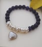 Purple jade & silver sweetie rings bracelet - Image 5