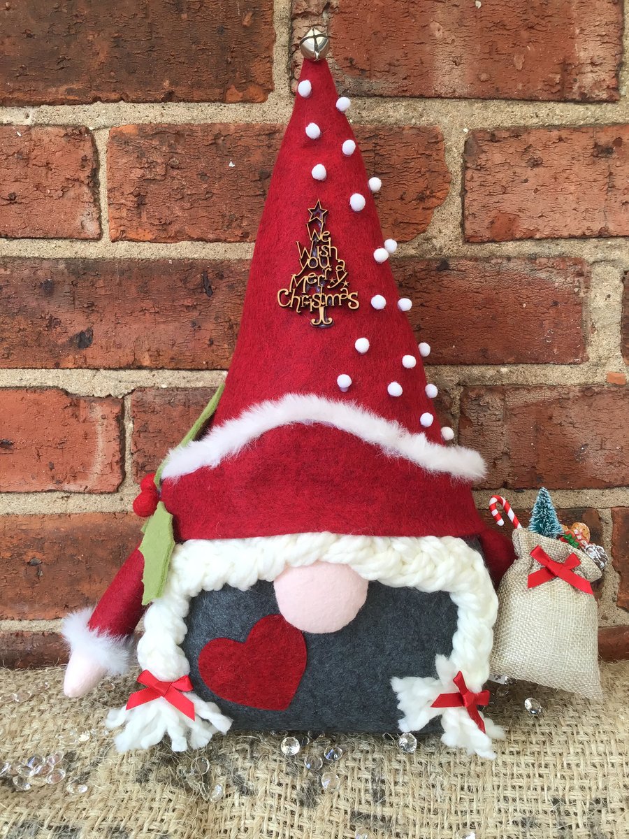 Large Gonkess Doorstop Grey & Red