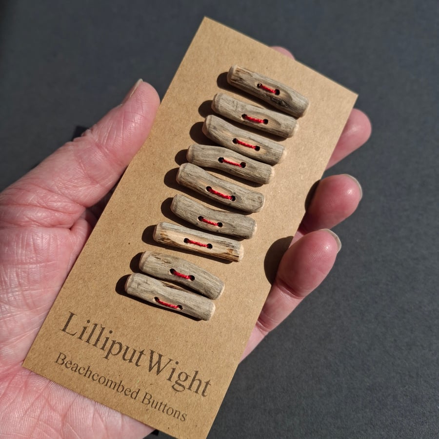 Set of nine driftwood toggle buttons