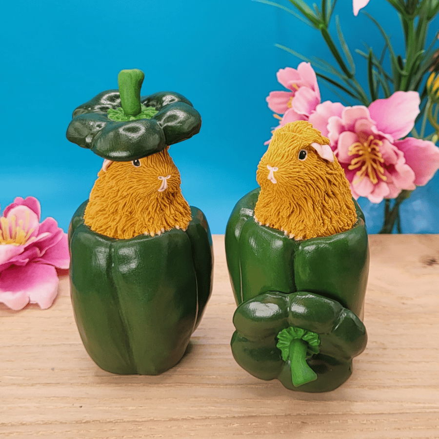 Green Pepper Guinea Pig Figurine