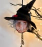 Witch, polymer clay witch, ooak sculpture, hanging witch ornament 
