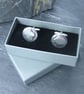 Handmade Silver Pewter Cufflinks, Scallop Shell Design - Image 4