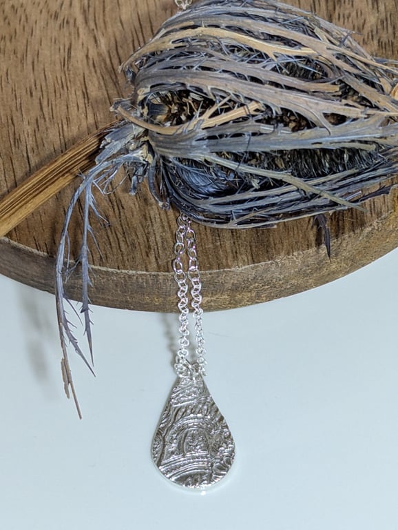 Fine Silver Teardrop Pendant