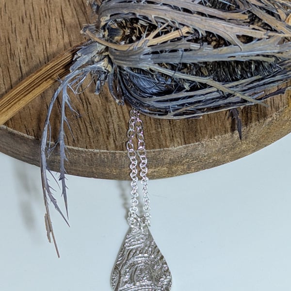 Fine Silver Teardrop Pendant