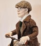Peaky Biker - Large Wool Sculpture by Furzie - Image 4