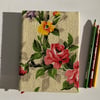 Handmade A6 Hardcover Journal made with Floral 1950's Vintage Fabric