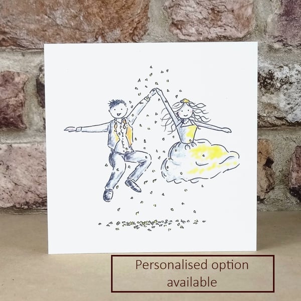 Wedding Card Jump Blonde  -  Personalised option available