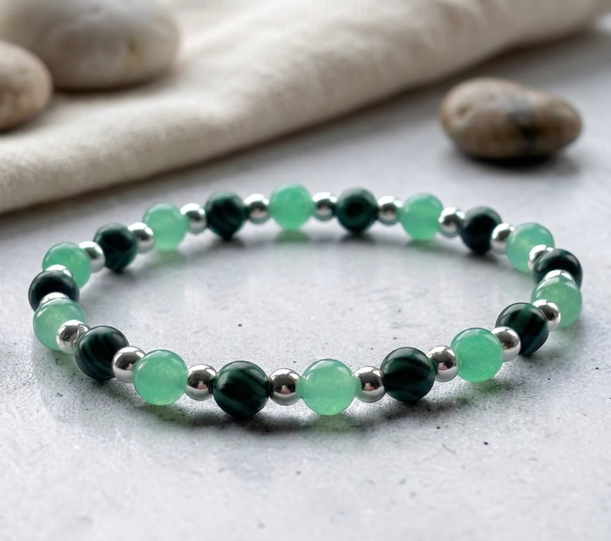 Green Aventurine & Malachite Bracelet