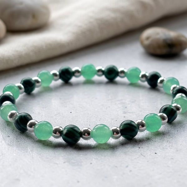 Green Aventurine & Malachite Bracelet