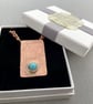 Rustic Hammered Copper Boho Pendant Necklace with Bezel Set Magnesite - Unisex - Image 8