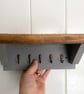 Solid wood Key Rack and Shelf, Rustic and Farmhouse Style. - Image 4