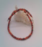 Men's Orange and Brown Glass Bead Necklace, Men's Necklace, Gift for Him - Image 6