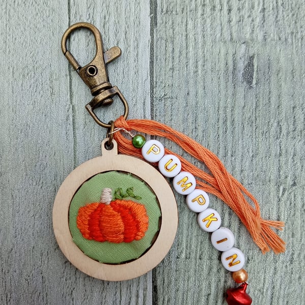 Pumpkin Keyring or Bag Charm