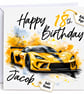 Personalised Birthday Card for Him - Racing Car Birthday Card - Sports Car Card - Image 2