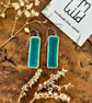Handmade Ceramic Drop Earrings: Sea Blue Crackle Glazed Clay, Hypoallergenic Hoo - Image 4