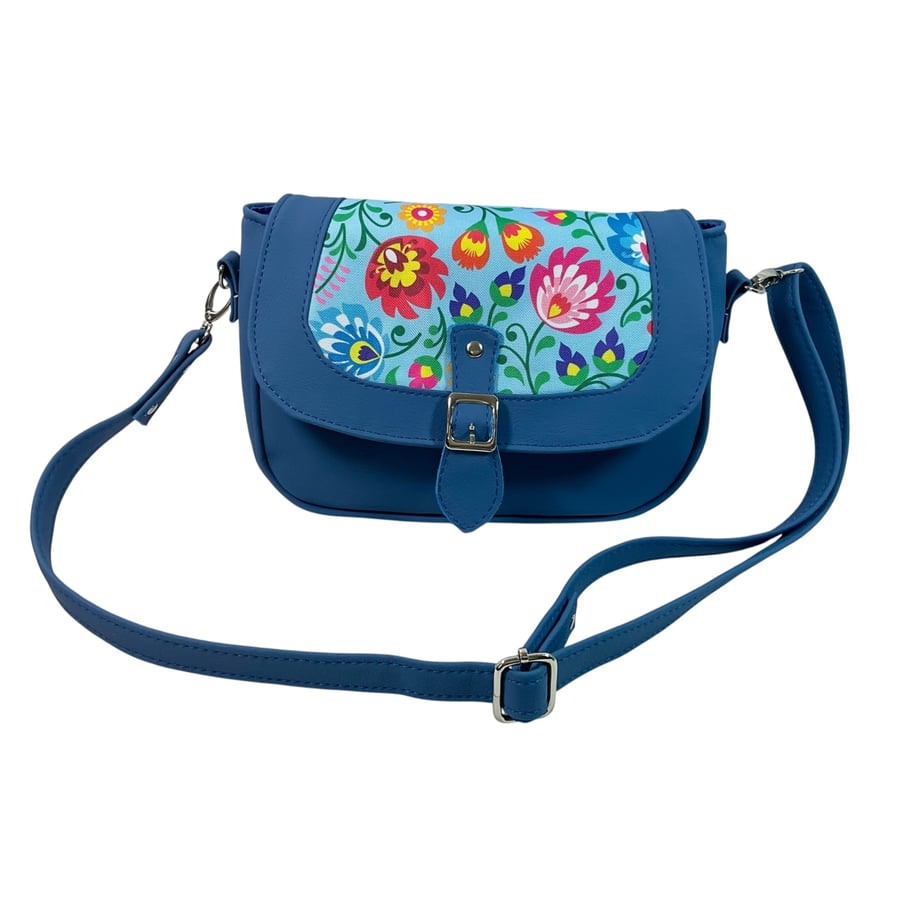 Blue Polish Folk Crossbody hand Bag