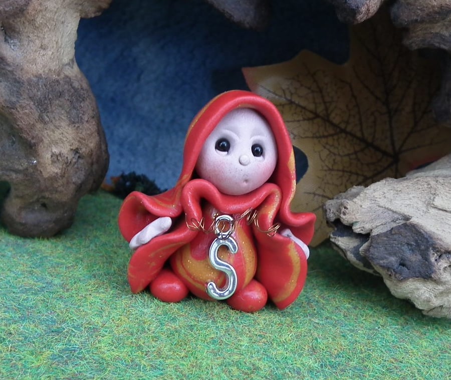 Alphabet Initial Gnome choice of letter OOAK Sculpt by Ann Galvin