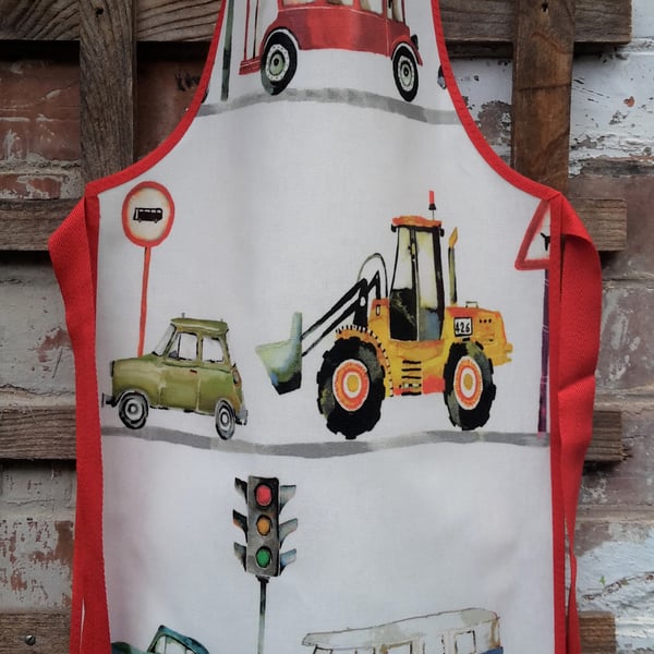 Child's PVC Apron Cars & Lorries size1 up to approx 4yrs of age