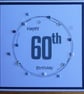 60th Birthday Card - Blue and Silver Wreath Design - Image 4